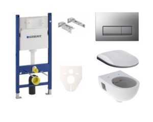 Cenovo zvýhodnený závesný WC set Geberit do ľahkých stien / predstenová montáž + WC Geberit Selnova SIKOGES7S8