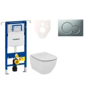 Cenovo zvýhodnený závesný WC set Geberit do ľahkých stien / predstenová montáž + WC Ideal Standard Tesi 111.355.00.5NF3