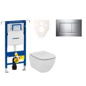 Cenovo zvýhodnený závesný WC set Geberit do ľahkých stien / predstenová montáž + WC Ideal Standard Tesi 111.355.00.5NF6