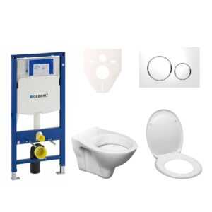 Cenovo zvýhodnený závesný WC set Geberit do ľahkých stien / predstenová montáž + WC S-Line S-line Pro 111.300.00.5ND4