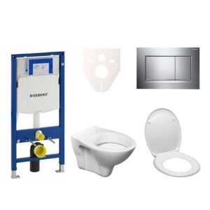 Cenovo zvýhodnený závesný WC set Geberit do ľahkých stien / predstenová montáž + WC S-Line S-line Pro 111.300.00.5ND6