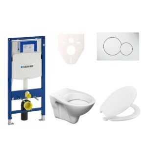 Cenovo zvýhodnený závesný WC set Geberit do ľahkých stien / predstenová montáž + WC S-Line S-line Pro 111.300.00.5NR1