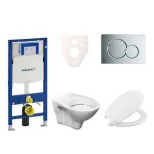 Cenovo zvýhodnený závesný WC set Geberit do ľahkých stien / predstenová montáž + WC S-Line S-line Pro 111.300.00.5NR2
