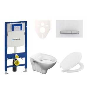 Cenovo zvýhodnený závesný WC set Geberit do ľahkých stien / predstenová montáž + WC S-Line S-line Pro 111.300.00.5NR8