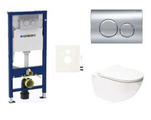 Cenovo zvýhodnený závesný WC set Geberit do ľahkých stien / predstenová montáž + WC SAT Infinitio SIKOGESINFD20