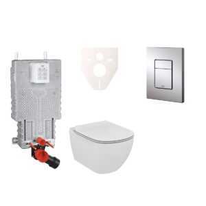Cenovo zvýhodnený závesný WC set Grohe na zamurovanie + WC Ideal Standard Tesi 38643SET-KE