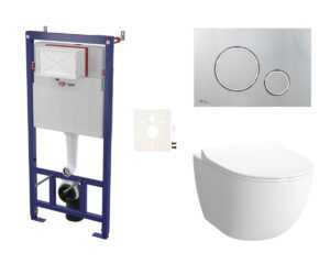 Cenovo zvýhodnený závesný WC set SAT do ľahkých stien / predstenová montáž + WC SAT Infinitio SIKOSSINF71K
