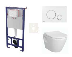 Cenovo zvýhodnený závesný WC set SAT do ľahkých stien / predstenová montáž + WC Vitra Integra SIKOSSINTRE70K