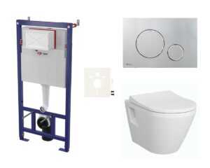Cenovo zvýhodnený závesný WC set SAT do ľahkých stien / predstenová montáž + WC Vitra Integra SIKOSSINTRE71K