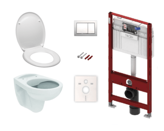 Cenovo zvýhodnený závesný WC set TECE do ľahkých stien / predstenová montáž + WC S-Line S-line Pre KMPLSIKOTSCR