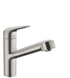 Drezová batéria Hansgrohe Focus s vyťahovacou sprškou vzhled nerezu 71829800