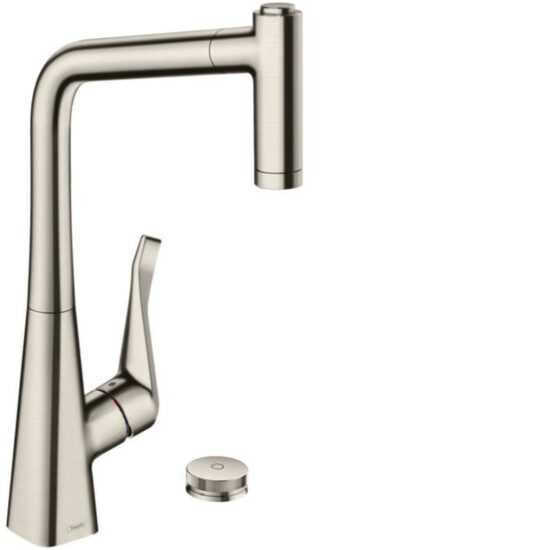 Drezová batéria Hansgrohe Metris s vyťahovacou spŕškou