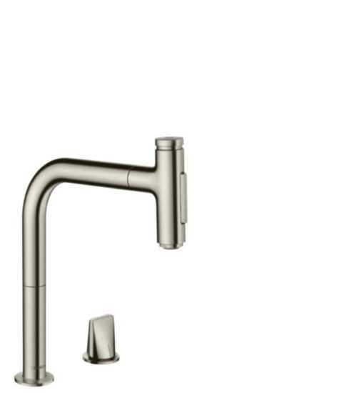 Drezová batéria Hansgrohe Metris s vyťahovacou spŕškou