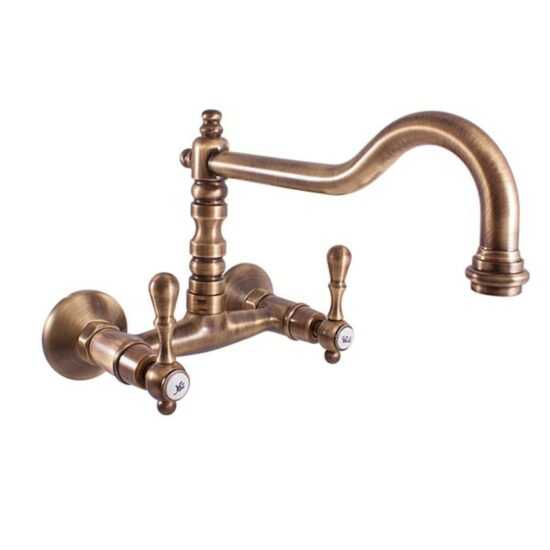 Drezová batéria RAV Slezák MORAVA s otočným ramienkom 100 mm stará mosadz MK402.0/28SM