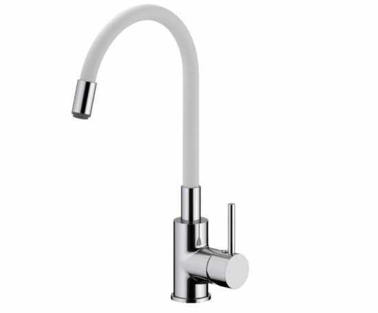Drezová batéria S-line Pro so silikónovým ramienkom biela / chróm SIKOBSLPRO290B