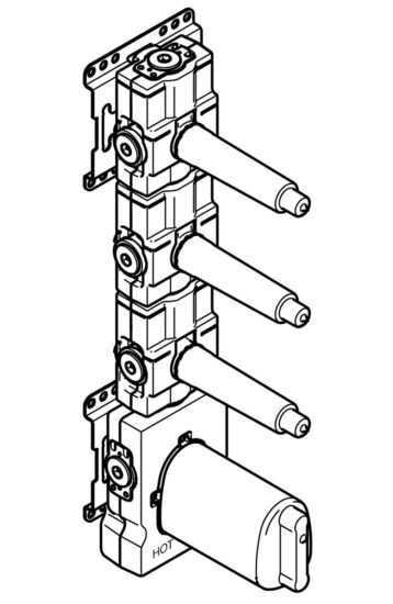 Podomietkový termostatický modul Dornbracht xTool sa 3 ventily 3/4 "3553197090