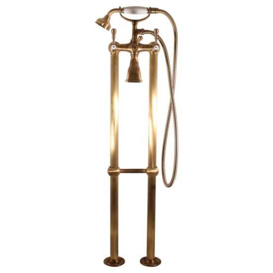 Vaňová batéria RAV Slezák MORAVA so sprchovacím setom 150 mm stará mosadz MK450.5/2SM