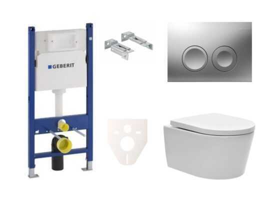 Cenově zvýhodněný závěsný WC set Geberit do lehkých stěn / předstěnová + WC SAT Brevis SIKOGES7W3S