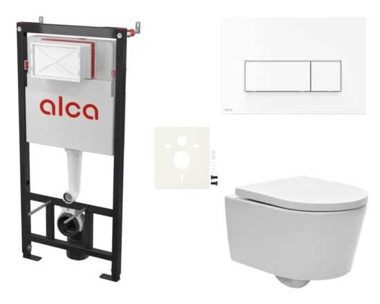 Cenovo zvýhodnený závesný WC set Alca do ľahkých stien / predstenová montáž + WC SAT Brevis SIKOASW7