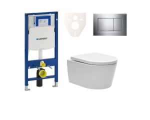 Cenovo zvýhodnený závesný WC set Geberit do ľahkých stien / predstenová montáž + WC SAT Brevis SIKOGES3W6