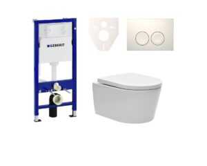 Cenovo zvýhodnený závesný WC set Geberit do ľahkých stien / predstenová montáž + WC SAT Brevis SIKOGES6W1