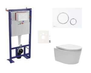 Cenovo zvýhodnený závesný WC set SAT do ľahkých stien / predstenová montáž + WC SAT Brevis SIKOSSBR76