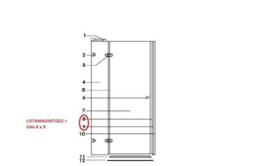 Náhradný diel Anima Glass LISTAMAGNETTGD2