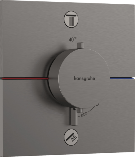 Vaňová batéria Hansgrohe ShowerSelect Comfort E bez podomietkového telesa kartáčovaný čierny chróm 15572340