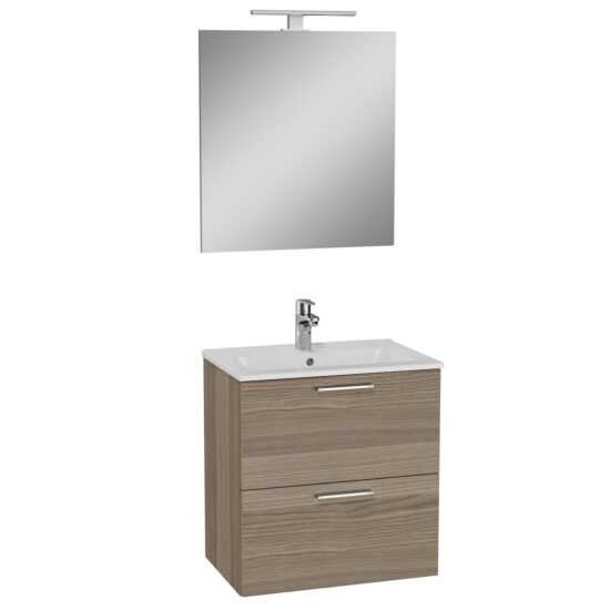 Kúpeľňová zostava s umývadlom a zrkadlom VitrA Mia 59x61x39