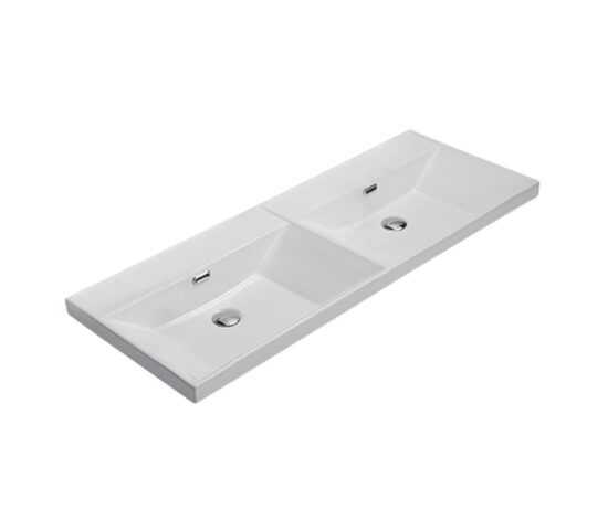 Nábytkové dvojumývadlo SAT B-Way 121x46 cm dva otvory pre batériu SATBW212046